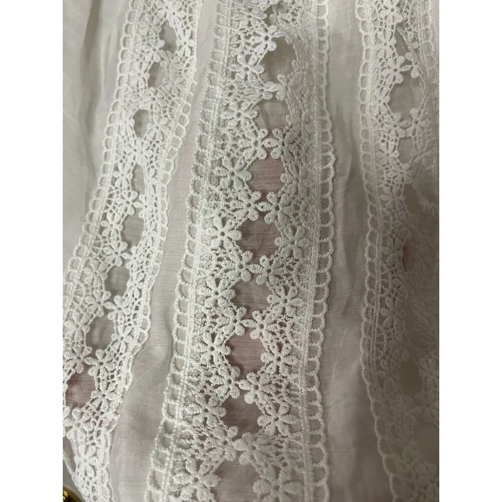 Elan Crochet Off or On The Shoulder Crop Top White coquette Cottage Core sz. XL - Image 6