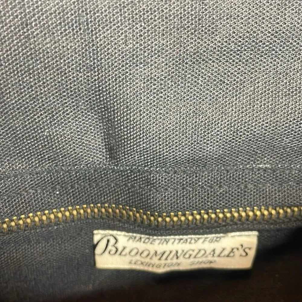 60s Vintage Bloomingdales black raffia purse evening handbag with gold straps - Image 6