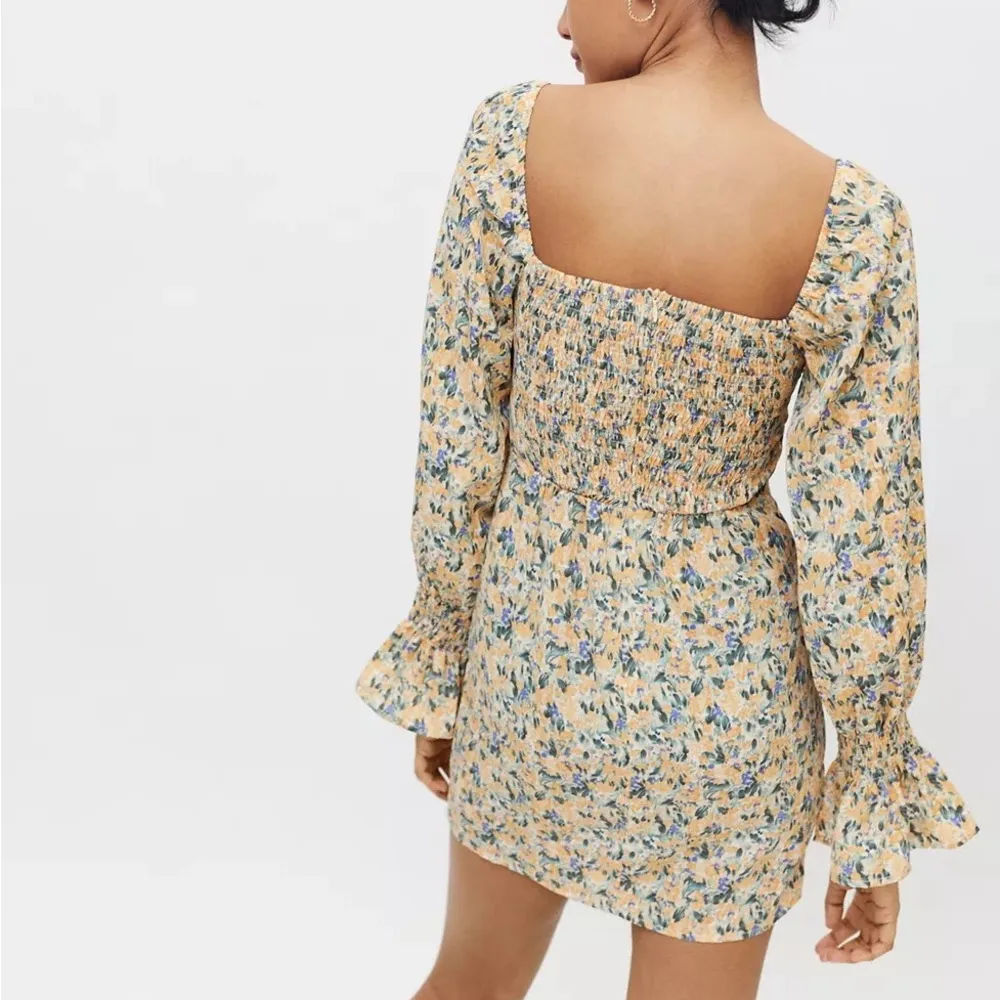 floral mini dress  fluted sleeve bodycon bustier dress - Image 5