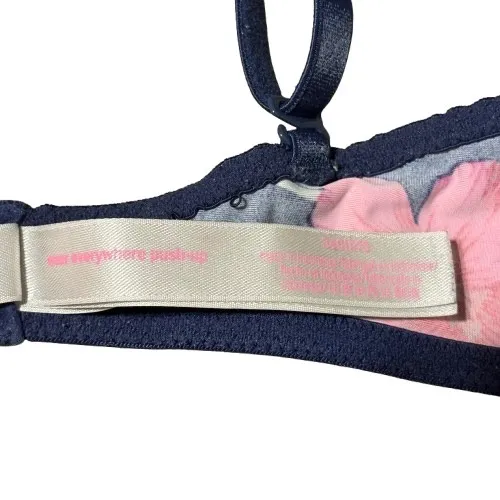Victoria's Secret PINK Wear Everywhere Push Up Bra Tropical Floral Size 34C Blue - Image 4