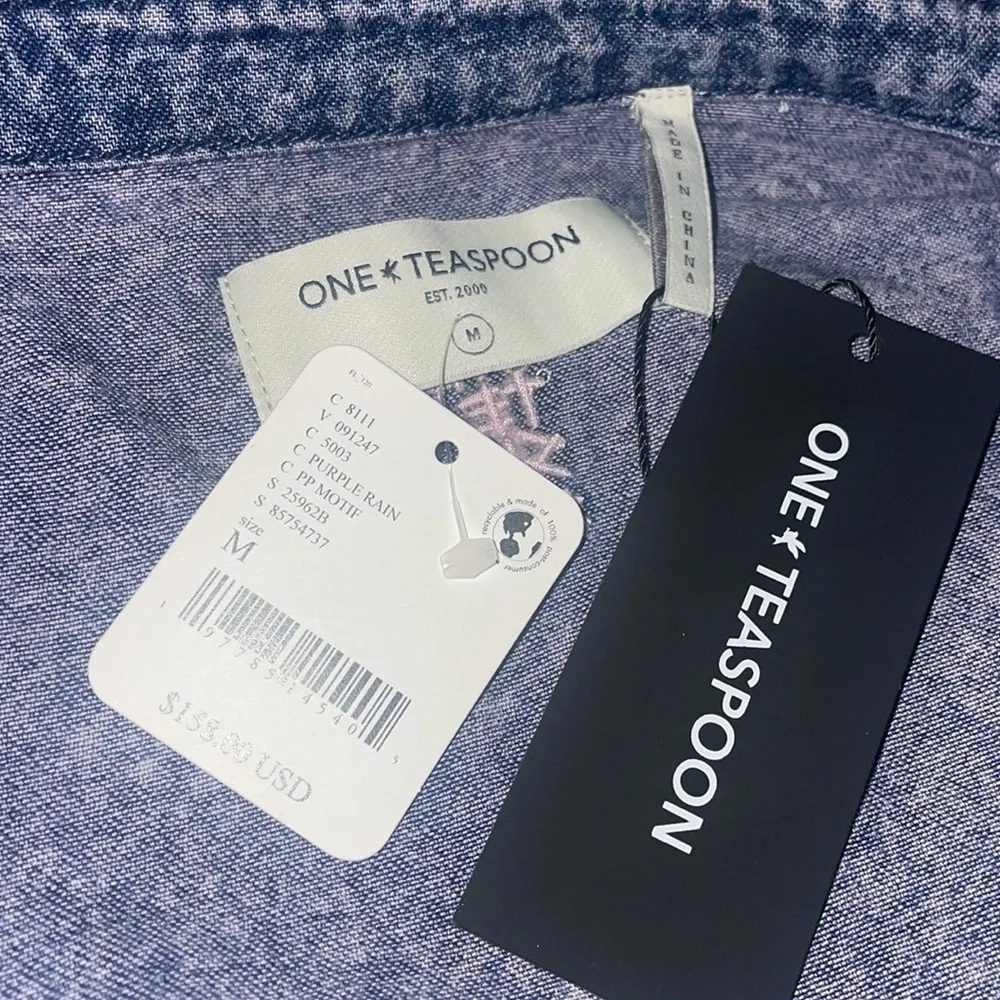 One Teaspoon Nixie Purple Rain Free People oversized shirt dress- flaw - Image 5