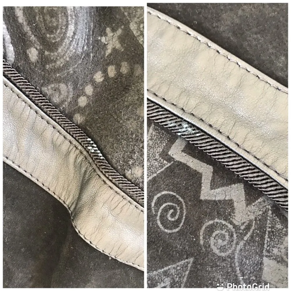 VINTAGE 90s Leather‎ Duster Blazer Jacket Midi Longline 80s Suede Black Small Black - Image 12