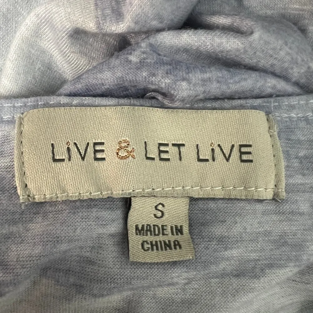 Live Let Live Patriotic 4th of July Womens T-Shirt Sz Small Lightweight Stretch - Image 2