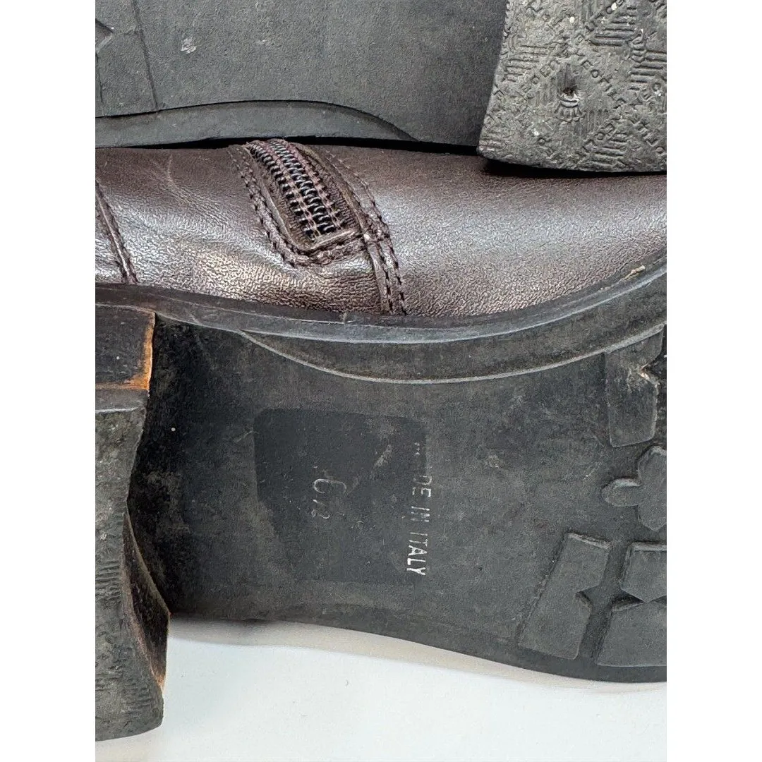 Aquatalia Womens Boots Brown Leather Knee High Tall Zip Up Riding Italian US 6.5 - Image 12