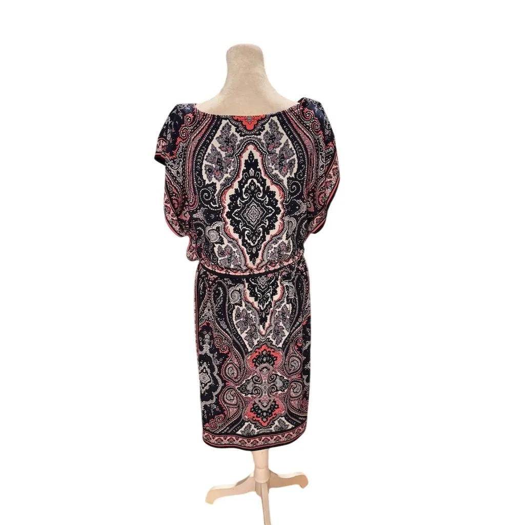 INC Women's Paisley Print Knee Length Dress M Boho Chic Sleeveless - Image 3