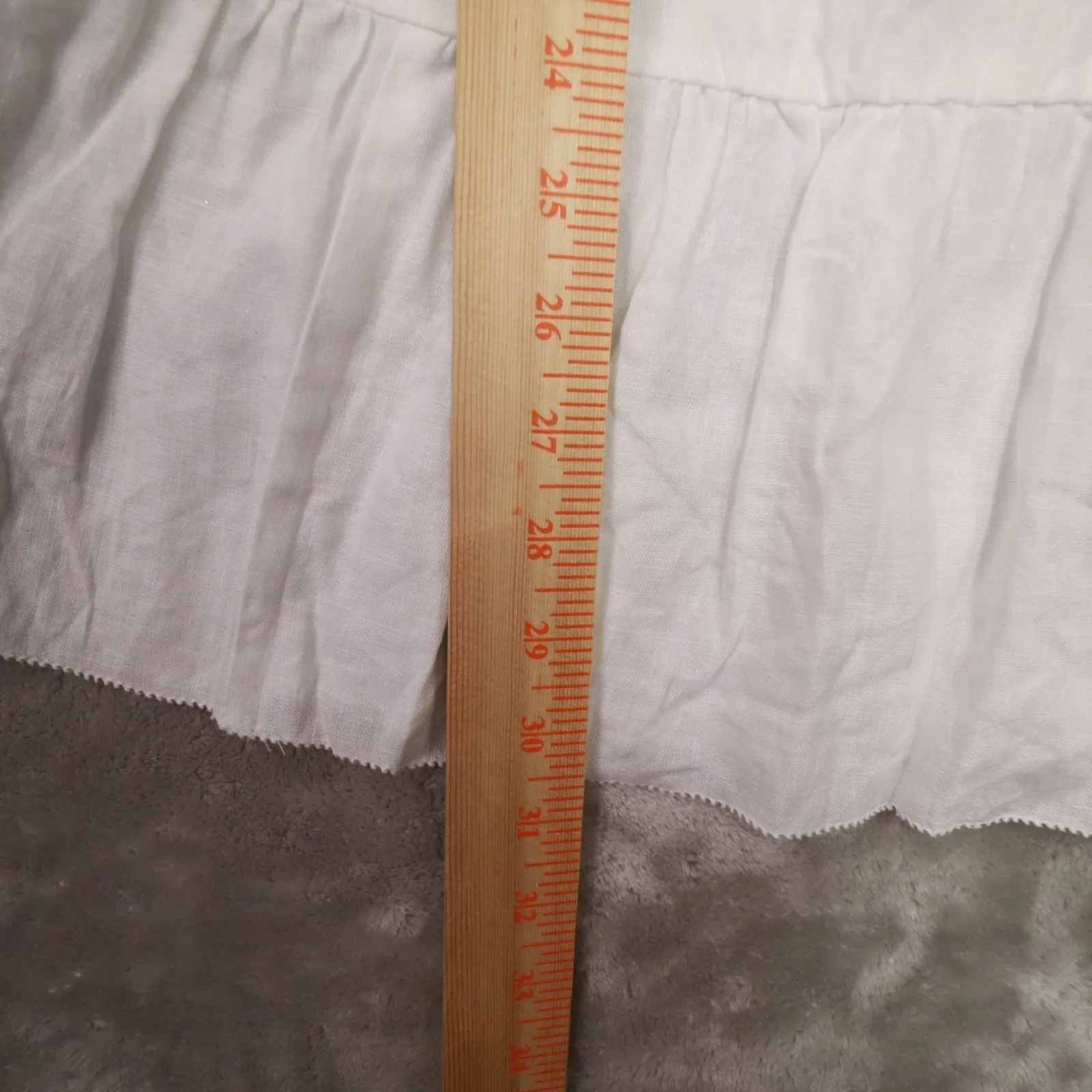 Aritzia Wilfred Tempest Organic Linen White Tiered Smocked Mini Dress Small - Image 5