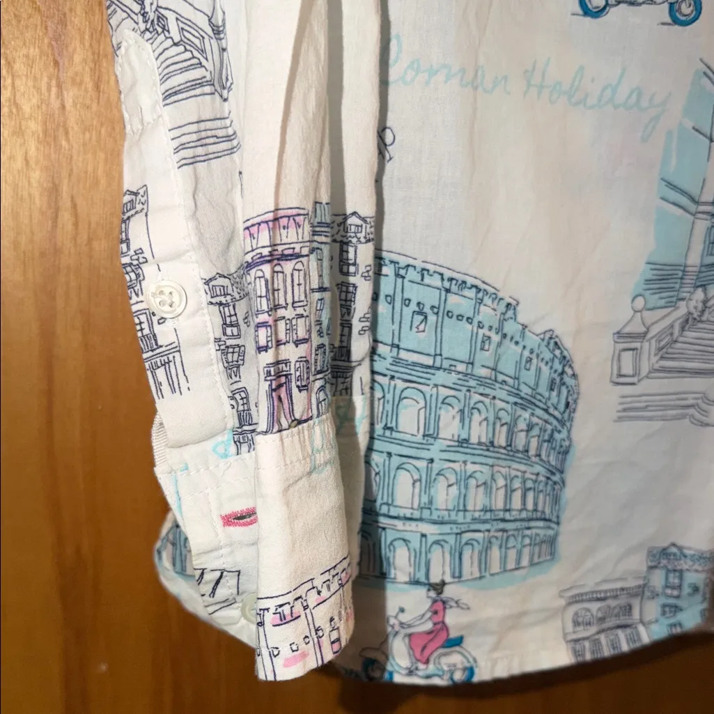 Talbots  Multicolor Roman Holiday Button Down Shirt - Image 5