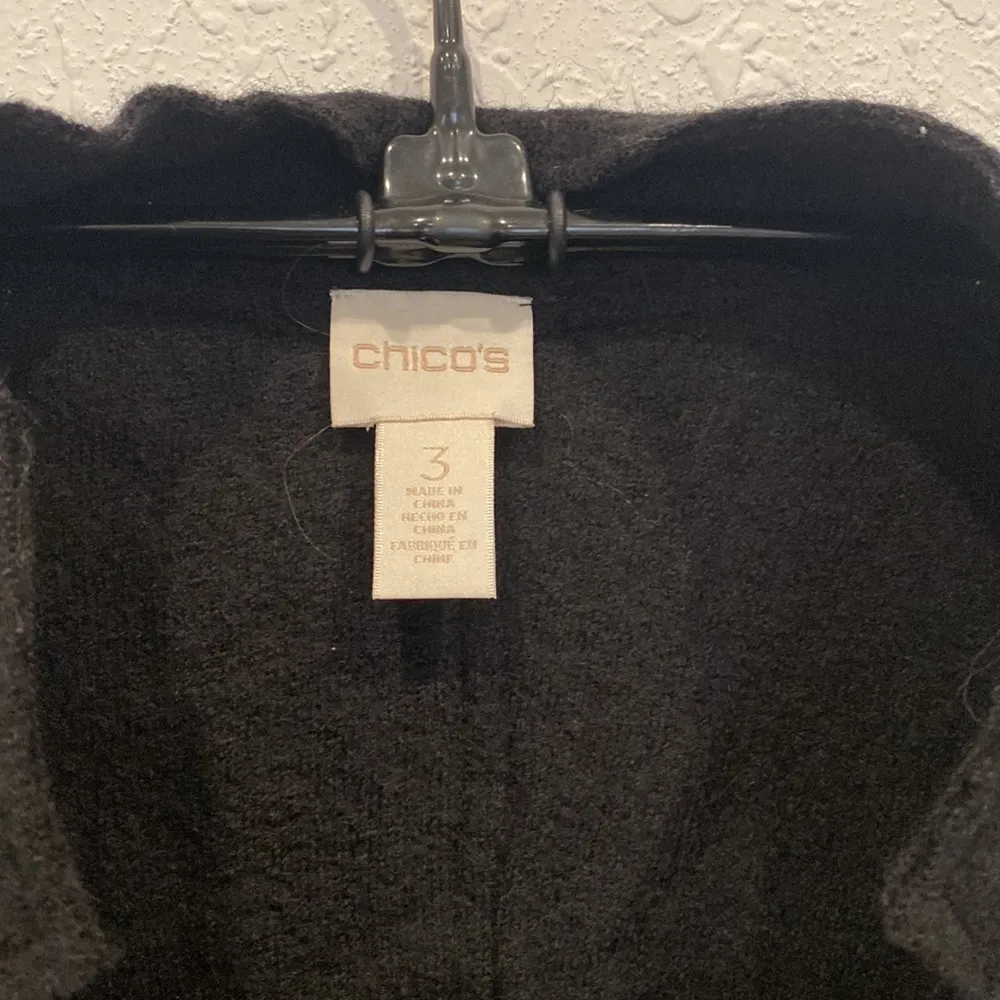Chico’s Black Wool Women’s Vest Snap Closure EUC Sz 16 Minimal Contemporary - Image 6