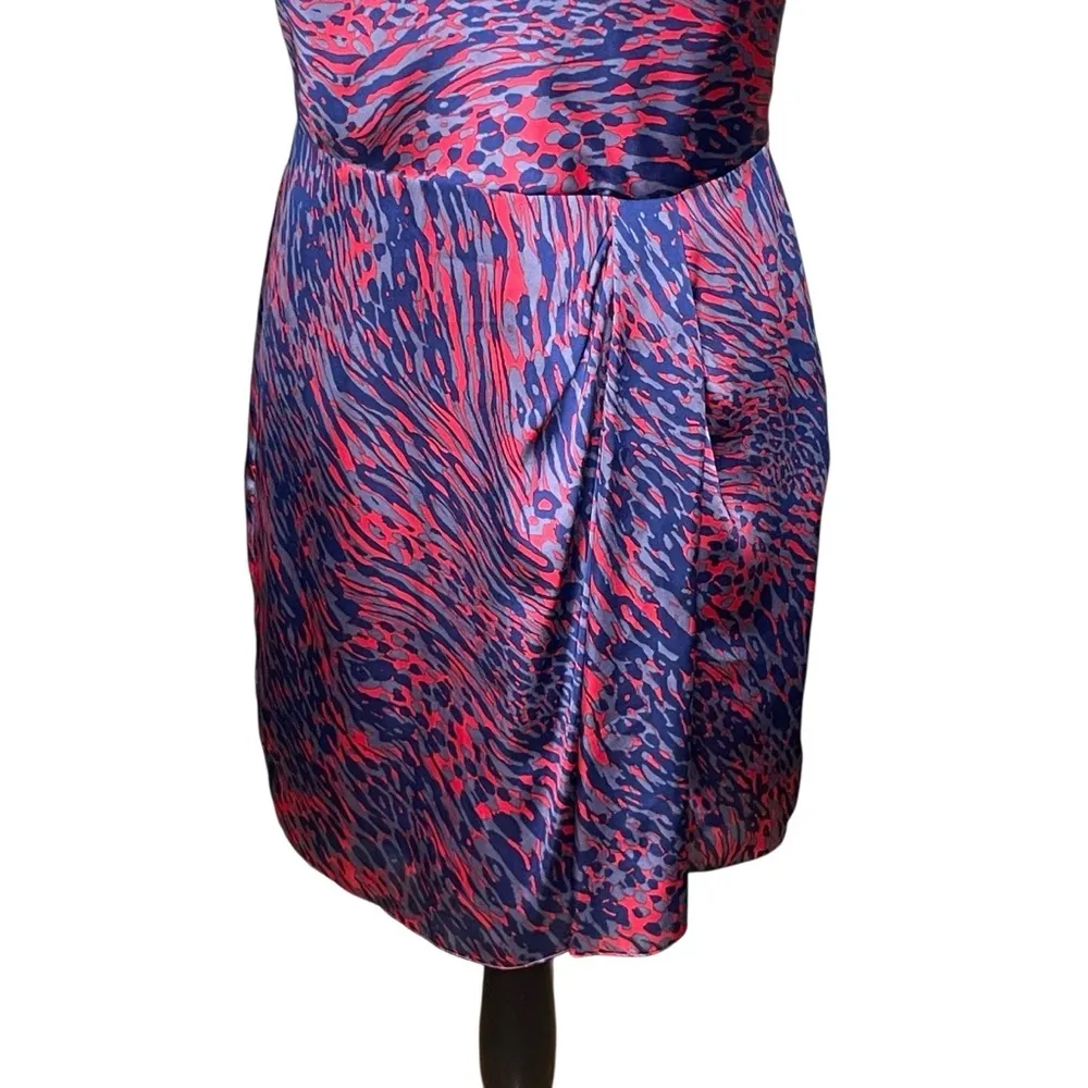 BCBGeneration Raspberry Red Multi One -Shoulder Cocktail Dress Sz 8 - Image 8