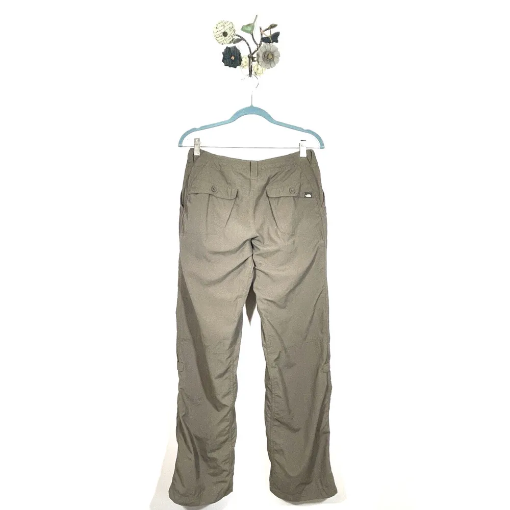 North Face Women's Hiking Pants Size 4 Beige Roll Tab Convertible Pant Pockets - Image 6