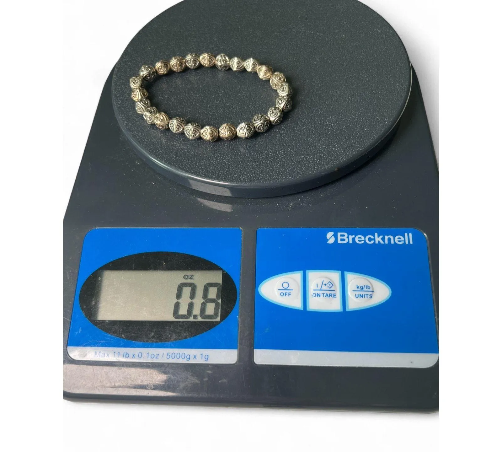 Brighton Meridian Stretch Bracelet-Silver Tone Beads Hearts Women's Jewelry - Image 3