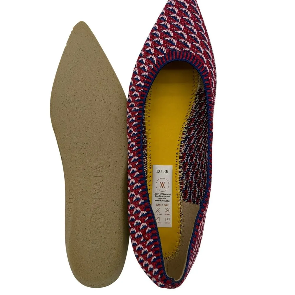 Vivaia Aria Pointed Toe Old Money Washable Comfort Pink Waves Flats NWT 39 US 8 - Image 9