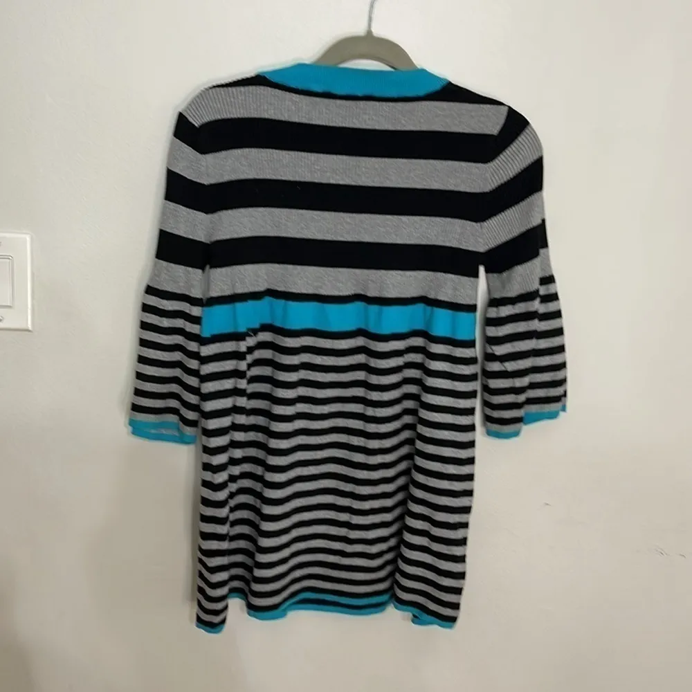 ARIZONA Y2K vintage striped blue,black and gray baby doll sweater - Image 4