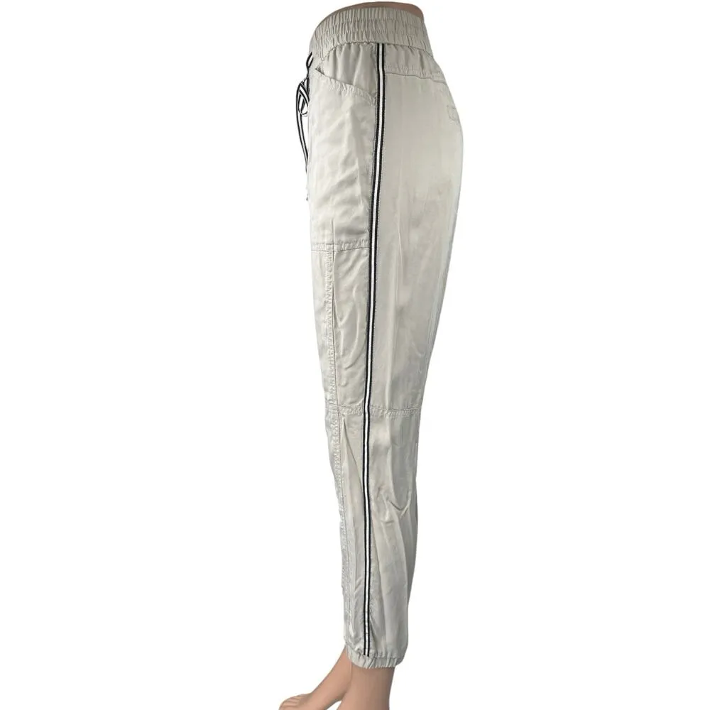 Banana Republic White Elastic Waist Windbreaker Parachute Jogger Sweat Pants S - Image 3