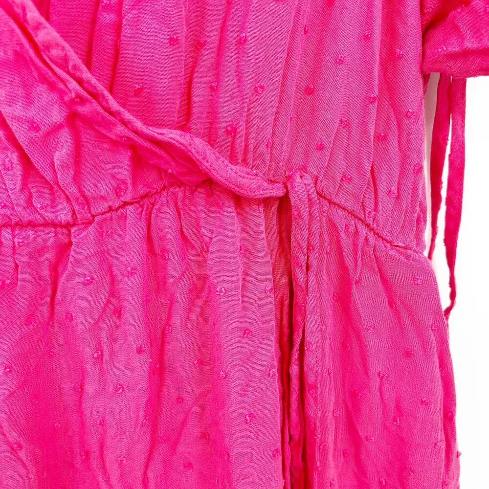 Torrid Womens Barbiecore Faux Wrap Swiss Dot Midi Dress Size 2X Honeysuckle Pink - Image 10