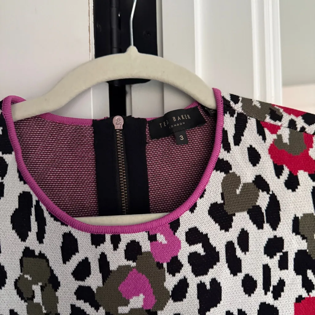 Ted Baker Pheebei Leopard Floral Print Wilderness Knit Dress Sleeveless - Image 4