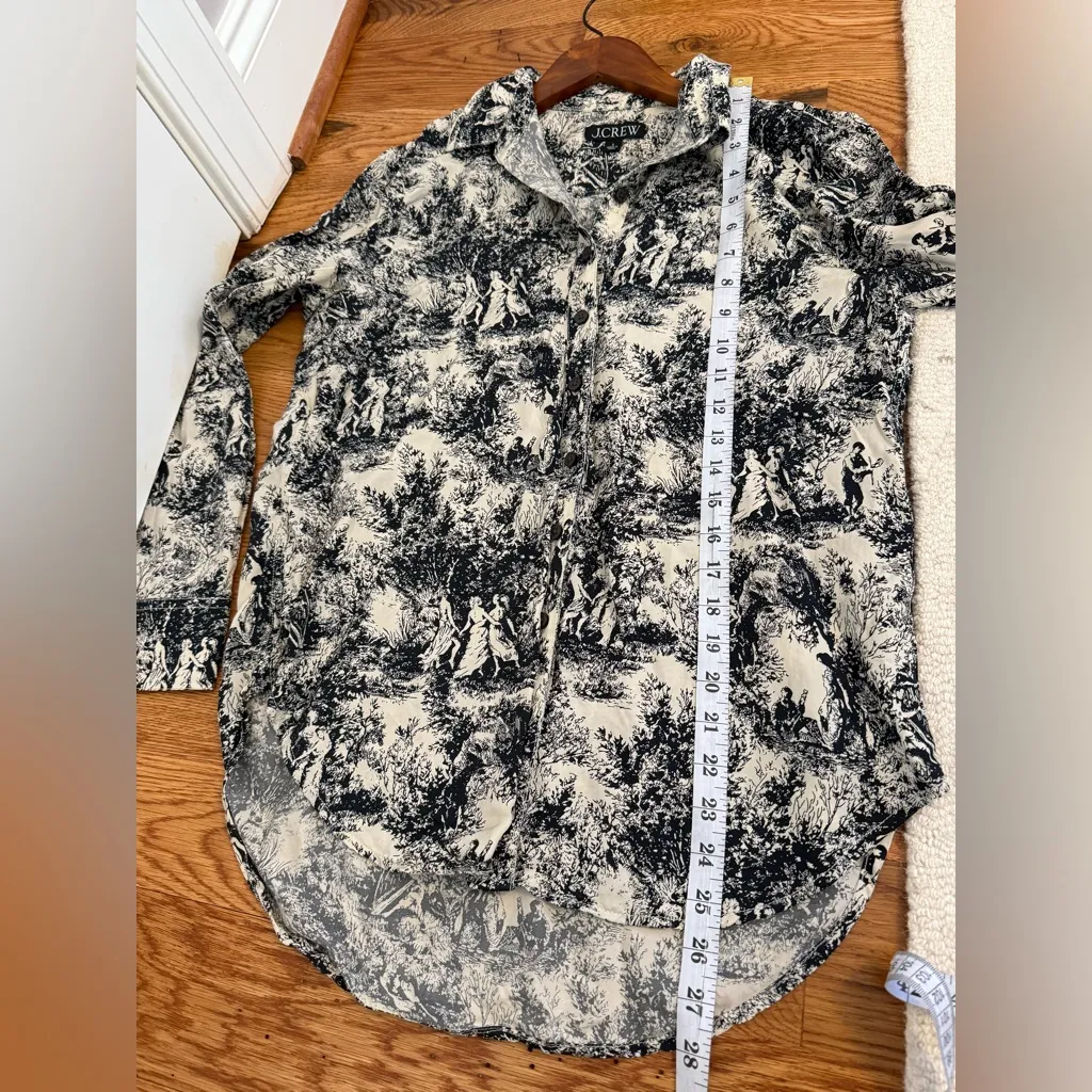 J.Crew Drapey toile-print shirt Size Small - Image 11