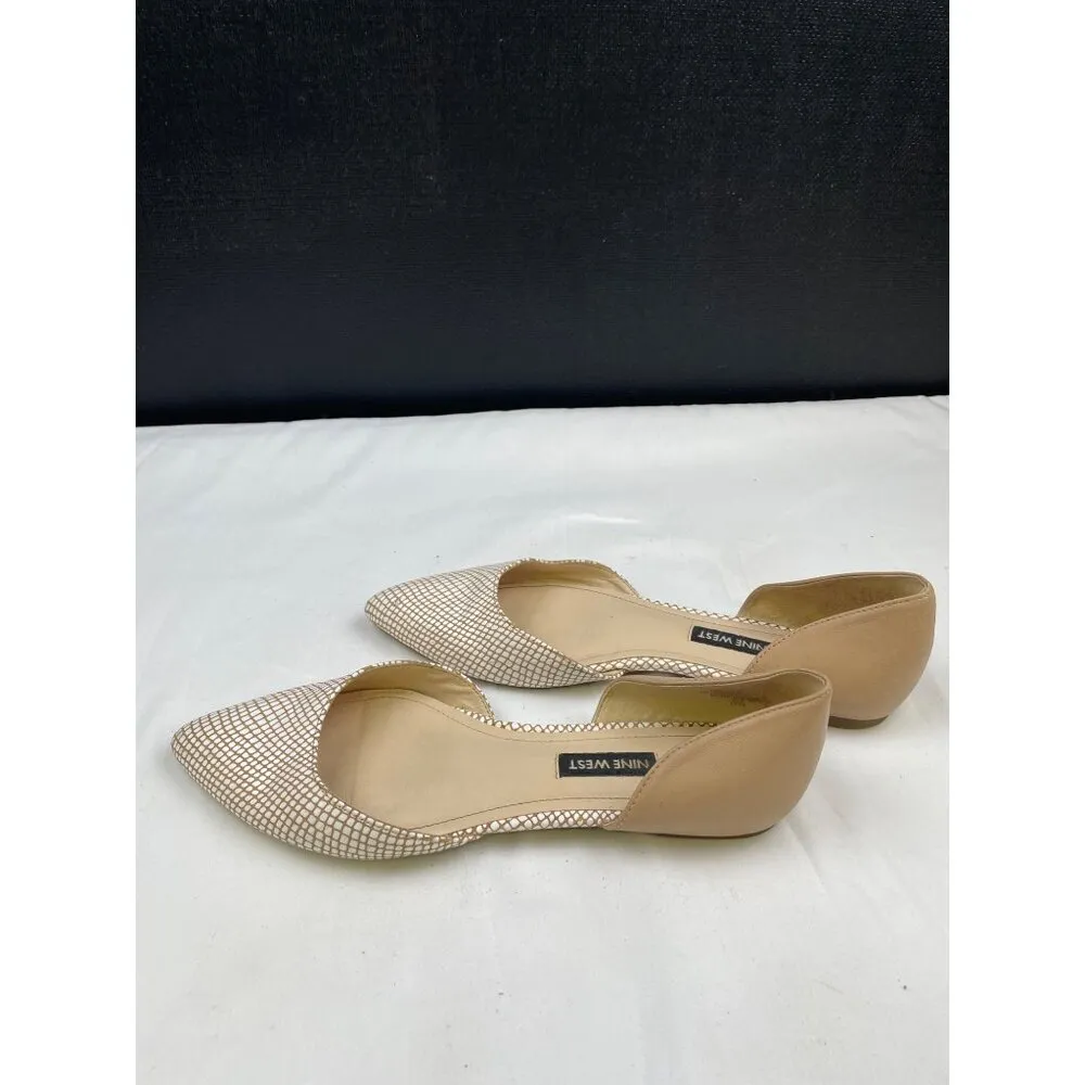Nine West Women's Starship Leather Tan Point Toe Flats/Shoes Size 7.5 SKU 4044 - Image 3