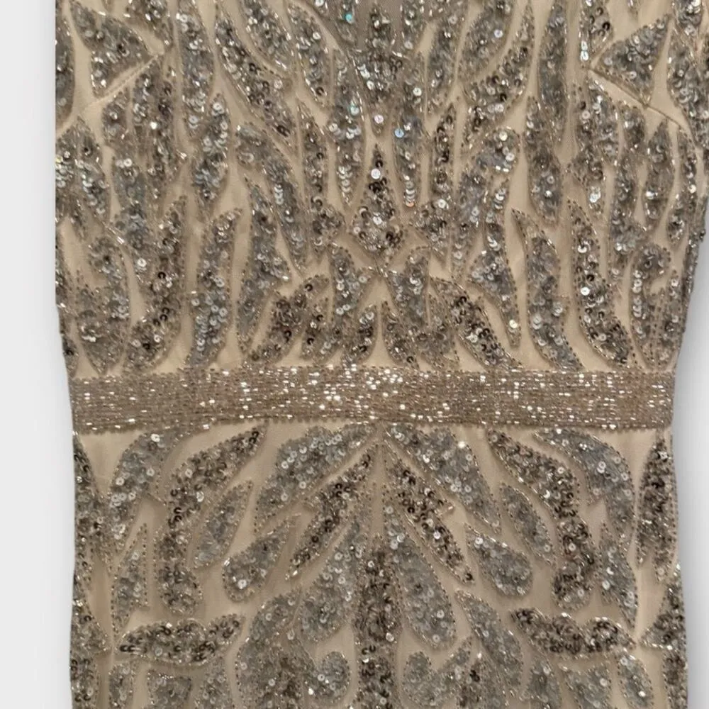 NWT Mac Duggal 5532 Embellished Illusion Cap Sleeve Column Gown Size 4 - Image 7