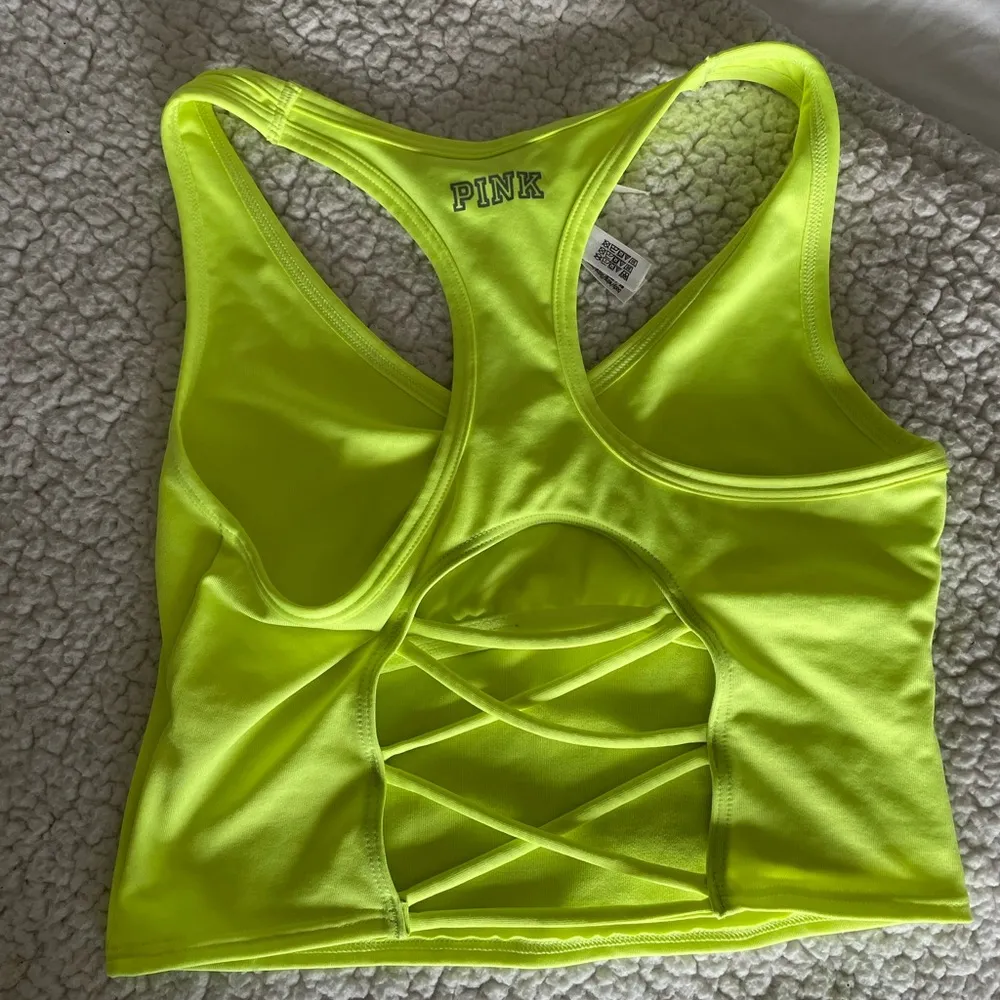 VS PINK neon yellow athletic tank - Image 4