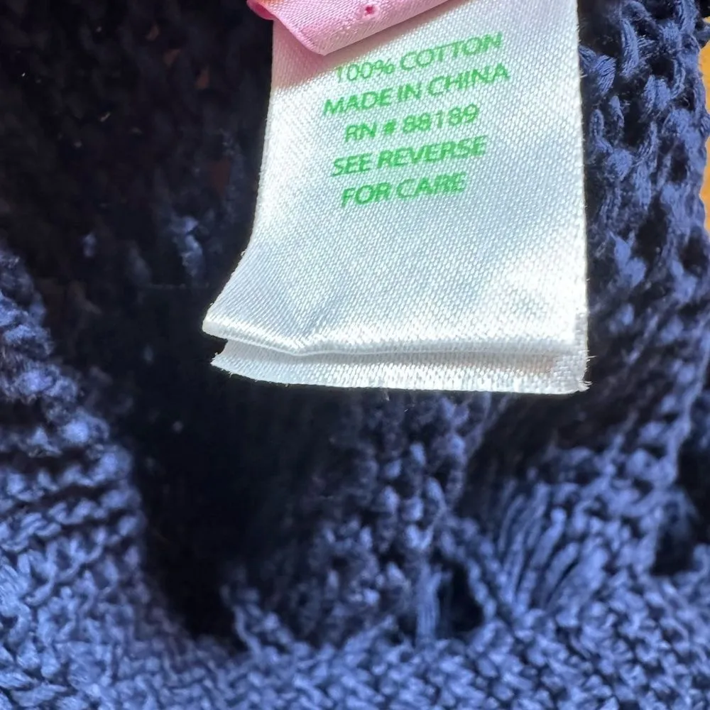 Lily Pulitzer 100% Cotton Viala Sweater Wrap, One Size, Navy - Image 6