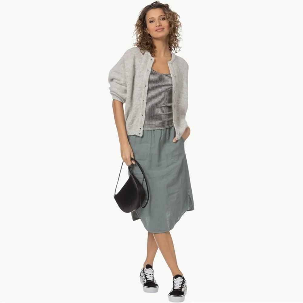 NWT Anine Bing Kristen Asymmetrical Ribbed Stretch Tank | Sz Medium | Black/Grey - Image 6