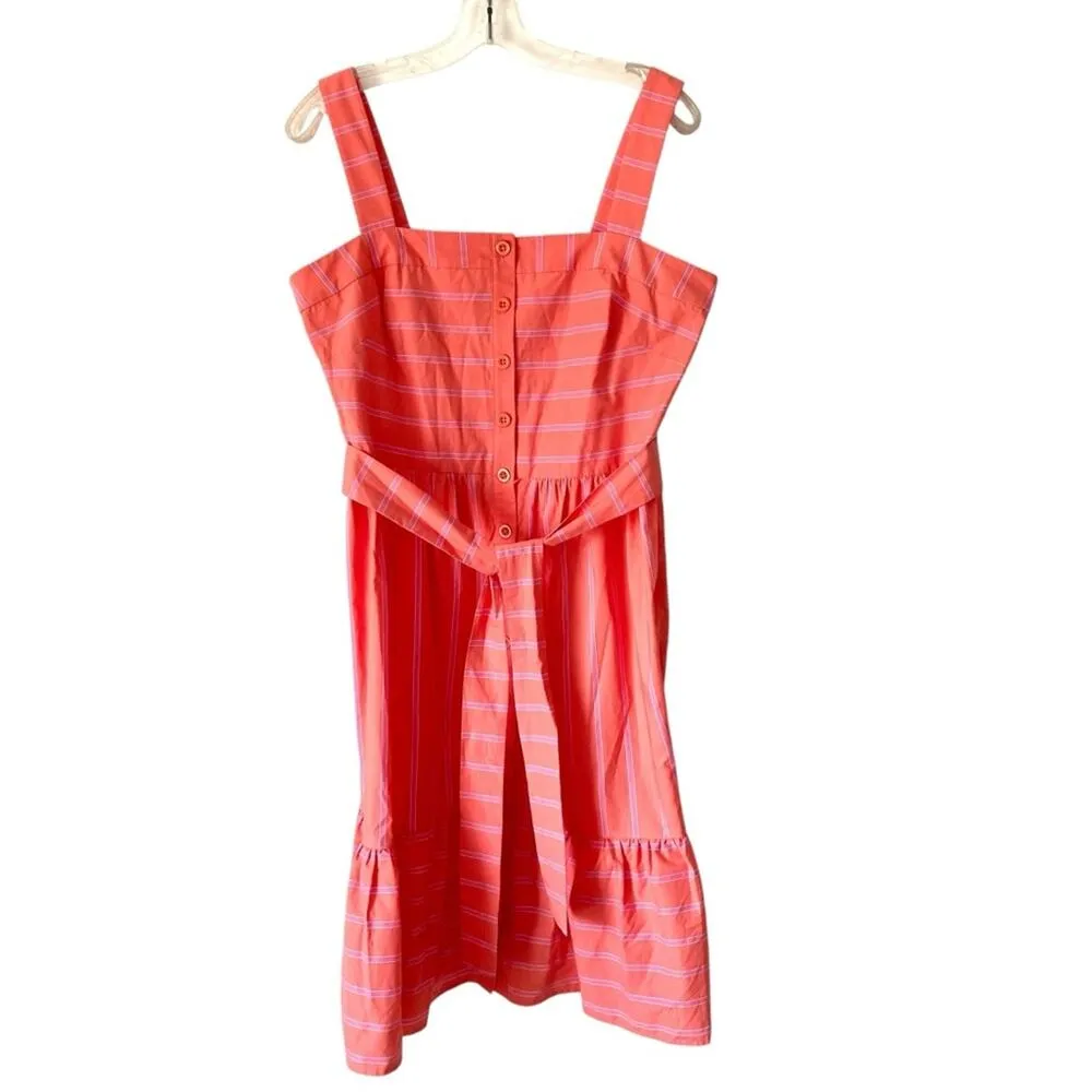 Gal Meets Glam Ariel Stripe Belted Dress NWTs Apricot Orange Pink size 12 - Image 4