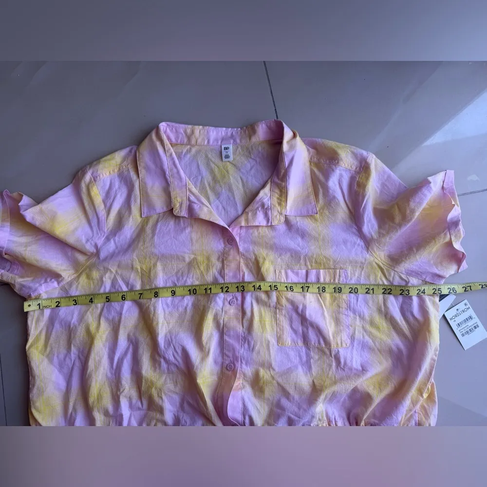 Pink and Yellow Cropped Shirt bp top 1x pink and yellow - Image 7