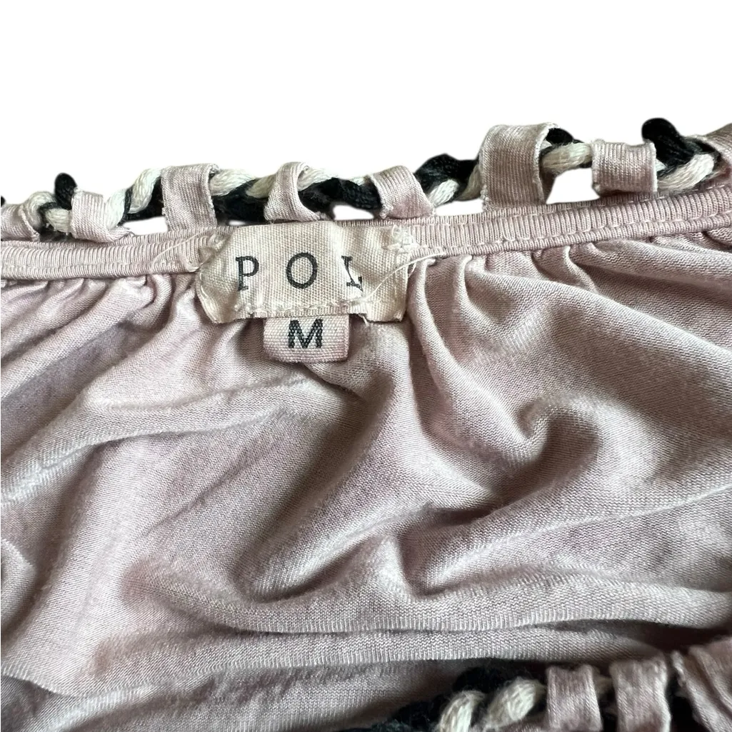 POL Cream short oversized dress with Black Accents - Image 2