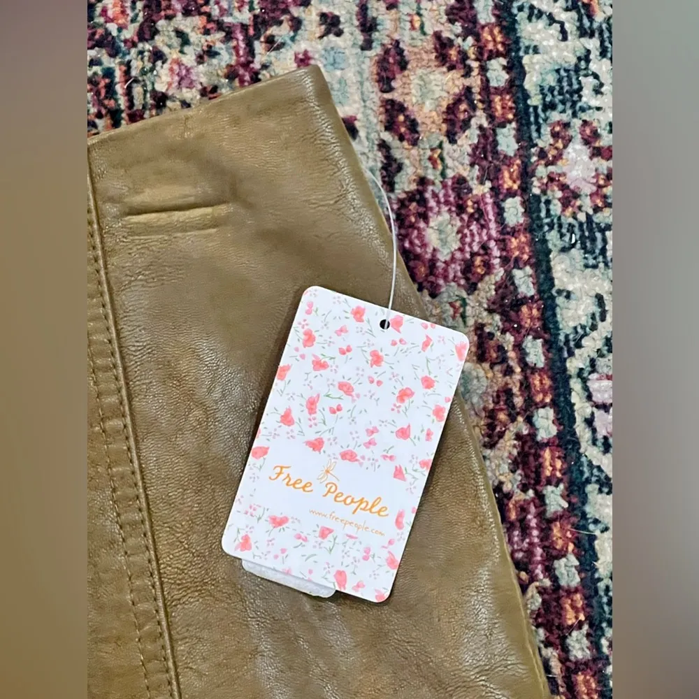 FINAL PRICE NWT Free People l Tobacco Green Vegan Suede Mini Skirt - Image 6