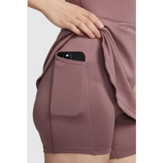 Nike One Dri-FIT Golf Dress XS Smokey Mauve | Built-In Yoga Shorts | - Image 5