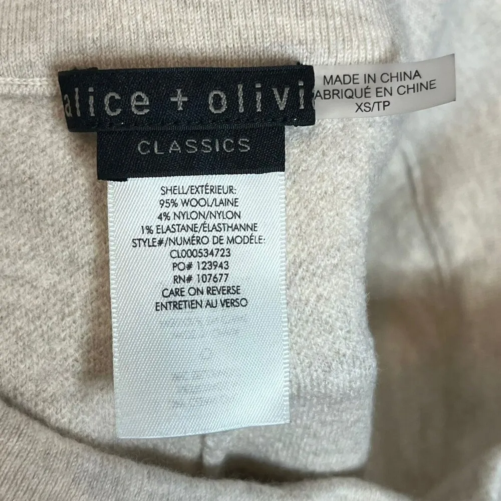 Alice + Olivia Wool Jogger Pants Women’s Size XS Beige Cropped Knit Tapered Pull - Image 11