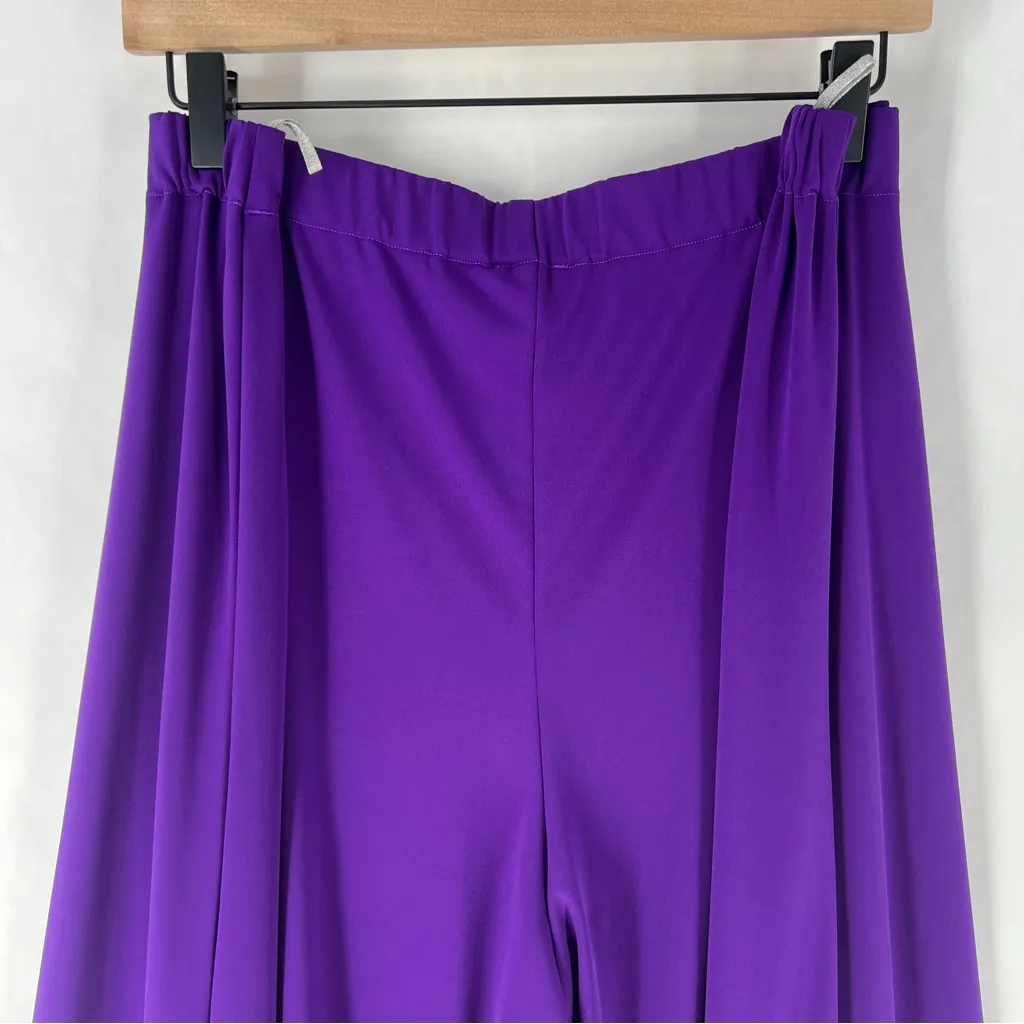 Persona by Marina Rinaldi Ultra Violet Stretch Jersey Knit Wide Leg Pull On Pant Purple Size XL - Image 9