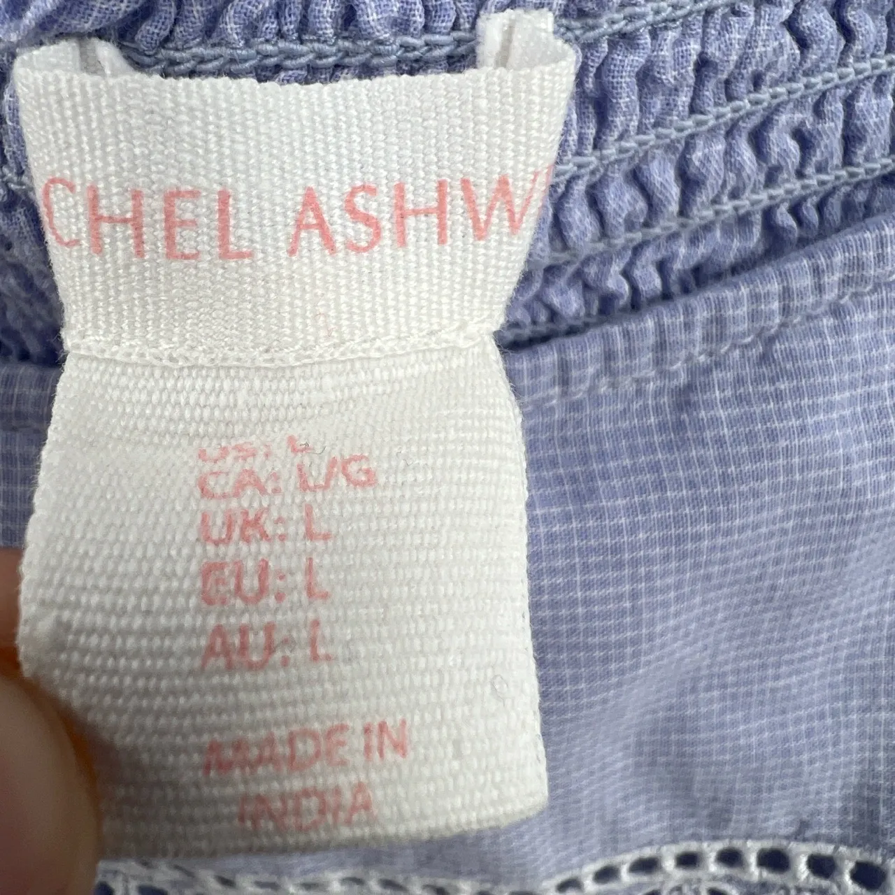 Rachel Ashwell Blue Babydoll Dress Midi Lace Ruffle Shabby Chic Cottagecore Sz L - Image 6