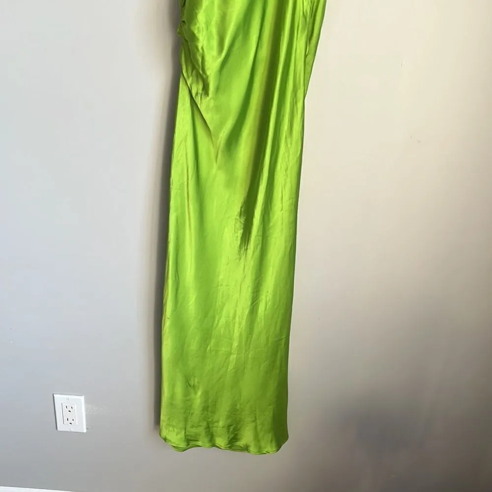 NWT zara neon green camisole drape dress - Image 12