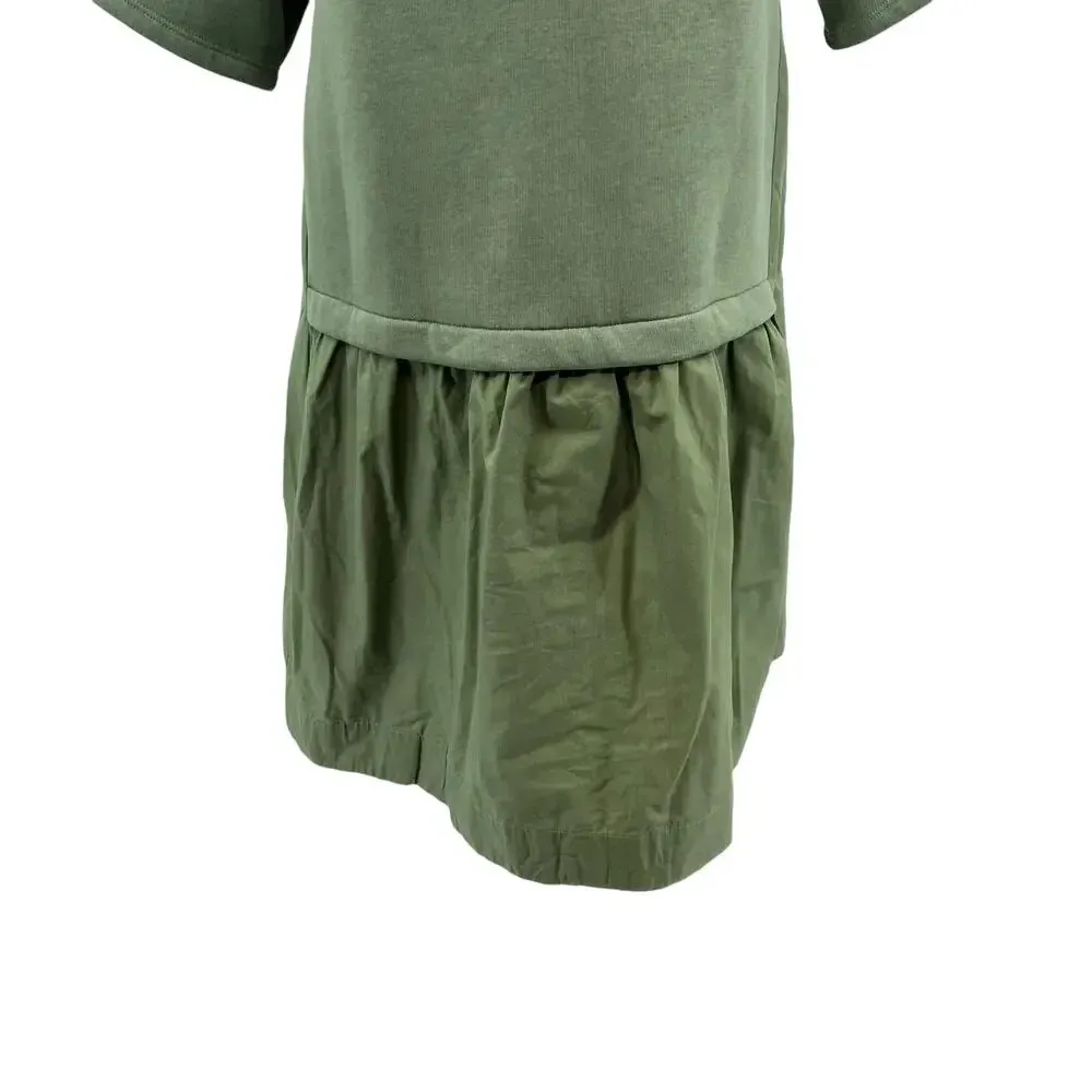 Anthropologie‎ Pilcro Sweatshirt Twofer Mini Dress Short-Sleeve Moss Green Small - Image 10