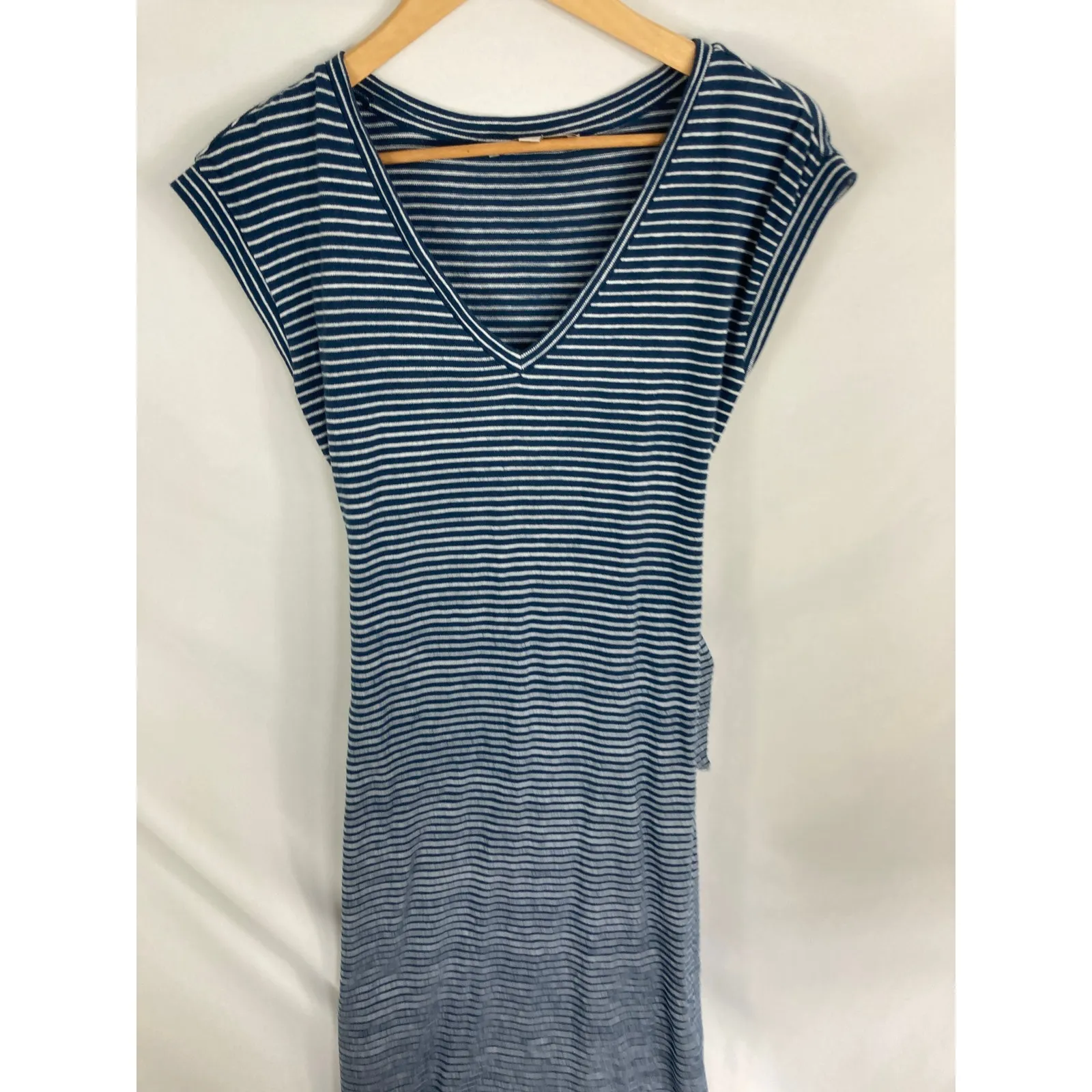 knit pleated midi dress Linear Pointelle Tonal Knit Fit-N-Flare Midi Dress, Indigo main image 1