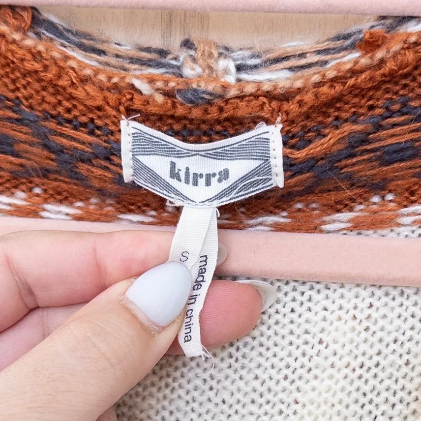 Kirra Womens Southwestern Hooded Cardigan Size S Tribal Bird Print Fringe Boho - Image 4