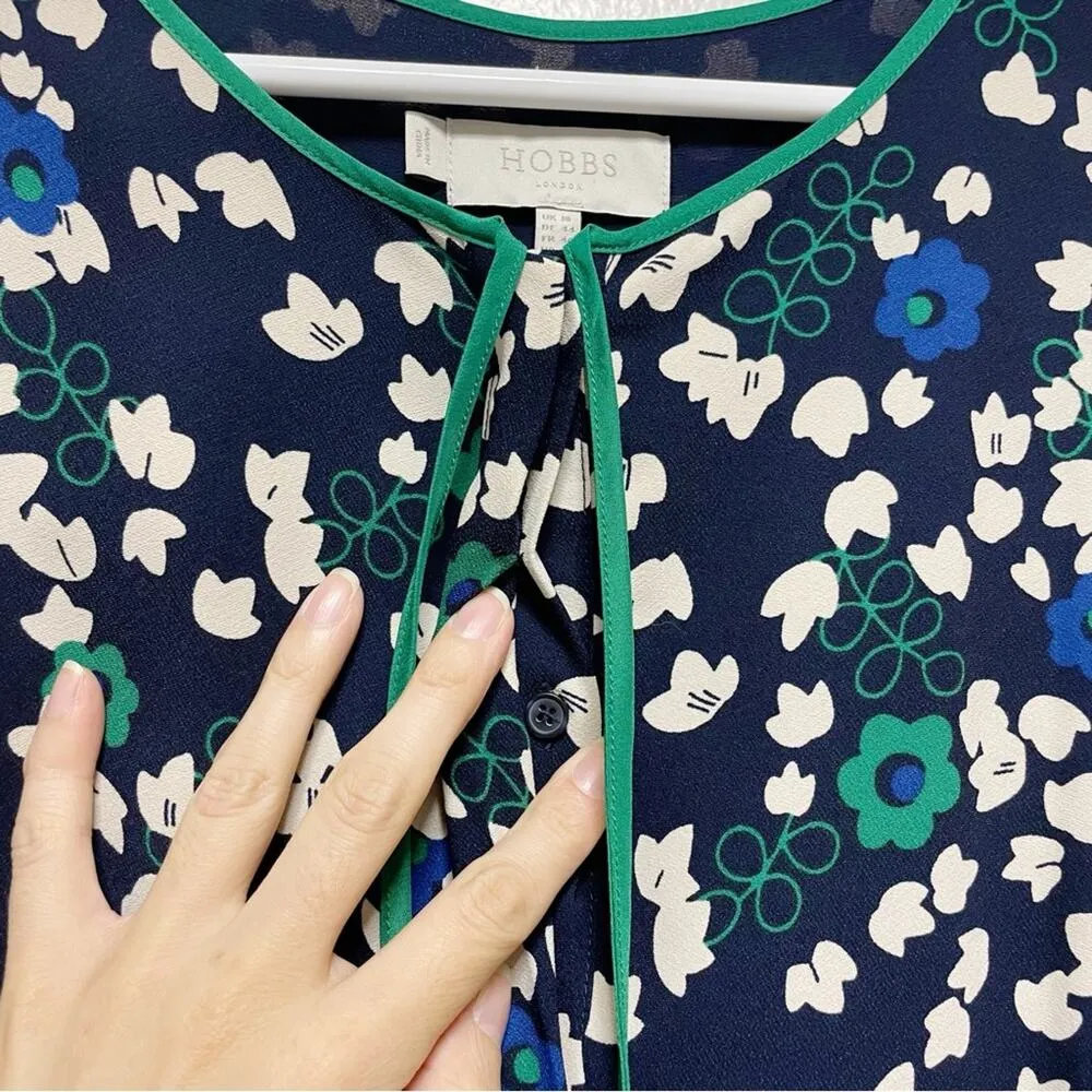 Hobbs London Blue Floral Midi Dress - Image 7