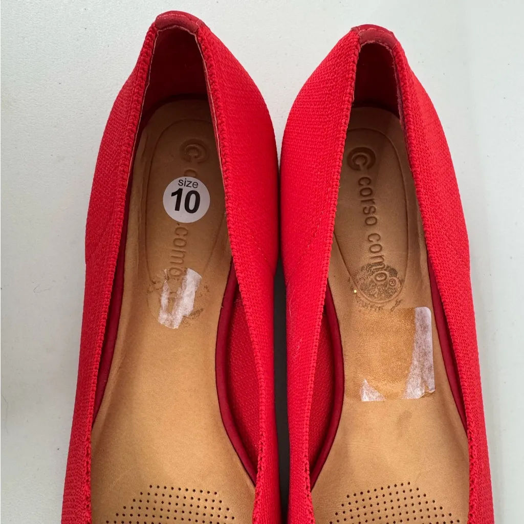 Corso Como Julia Knit Pointed Ballerina Flat in Red Size 10 - Image 3