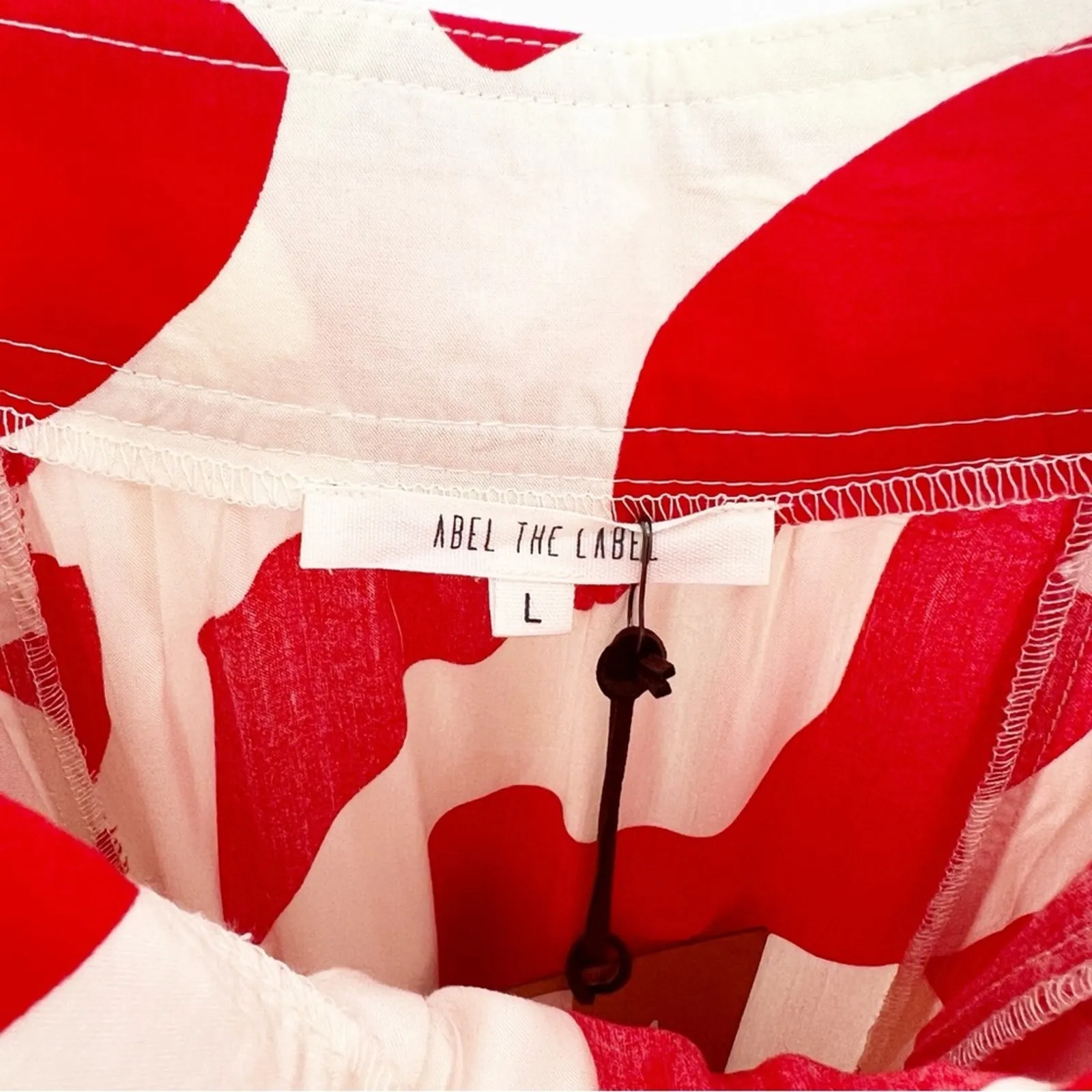 NWT Able the Label‎ Printed Maxi Dress L Red Size L - Image 5