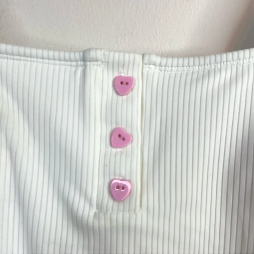 Stoney Clover X Target White Ribbed Cheeky High Leg One Piece Swimsuit womens L - Image 68