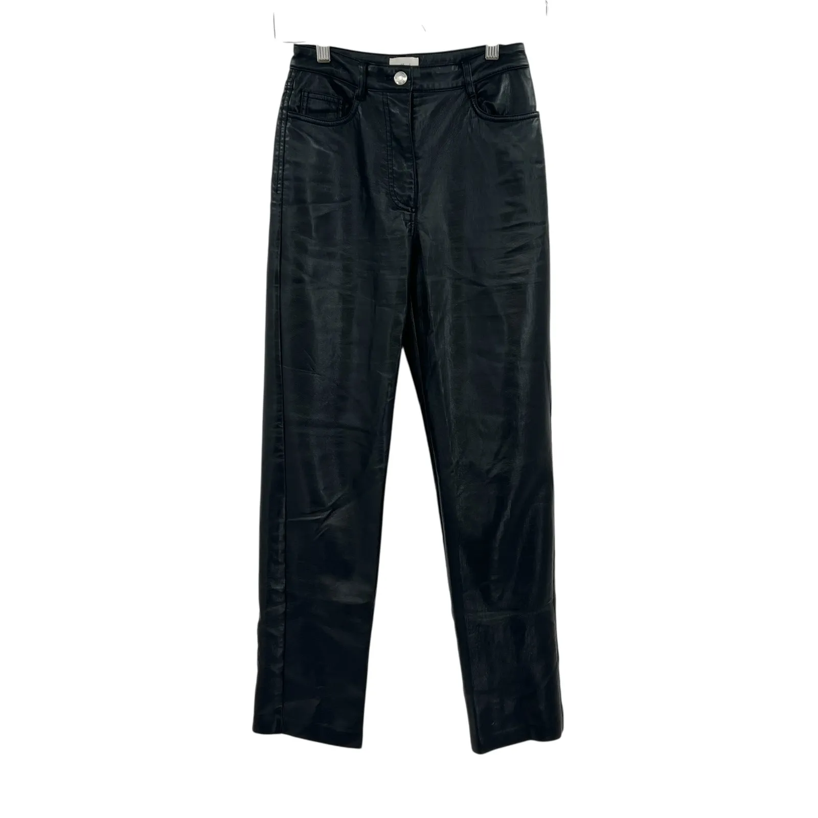 Aritzia Wilfred The‎ Melina Pant Faux Vegan Leather High Waist Black Size 0 - Image 3