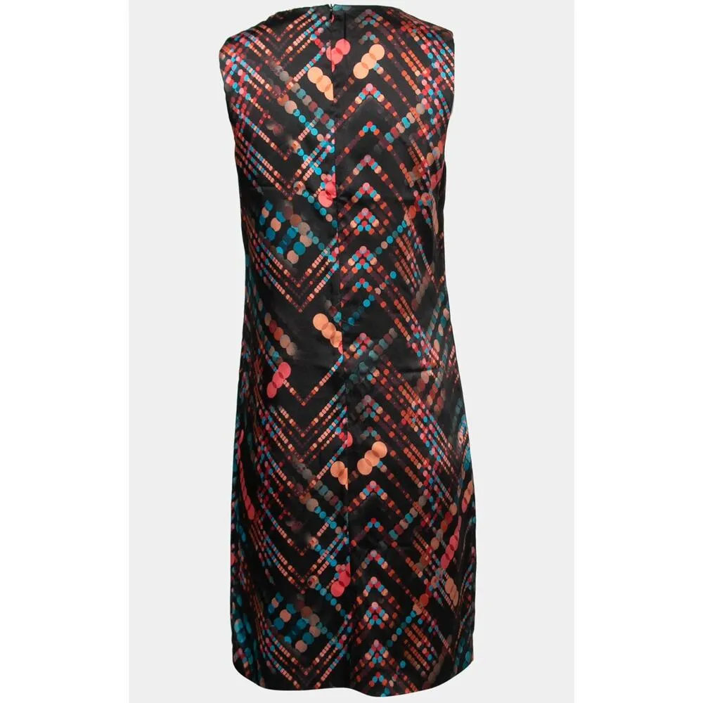 M Missoni Printed Synthetic Silk Sleeveless Shift Dress Black Multi Size 40 NWT - Image 8