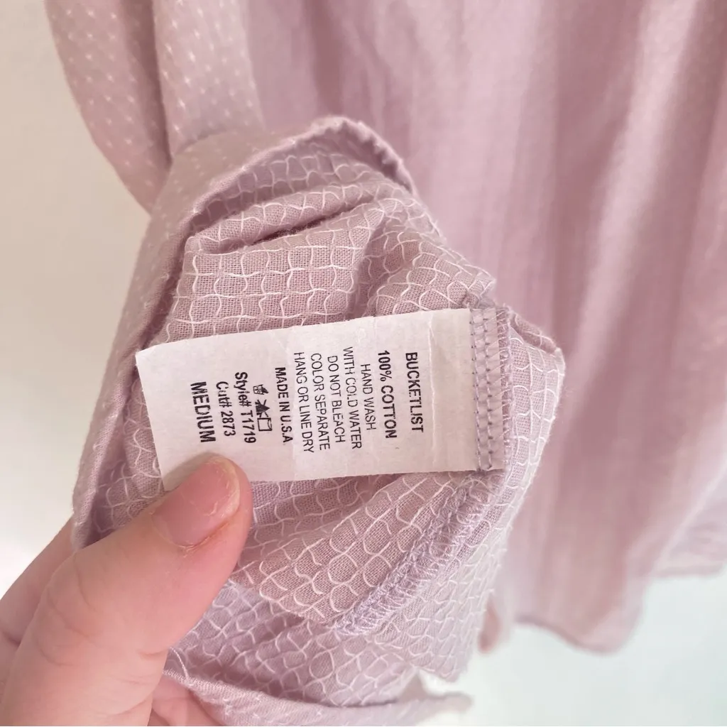 BUCKETLIST Light purple Ruffle Sleeve Blouse Pink Size M - Image 4