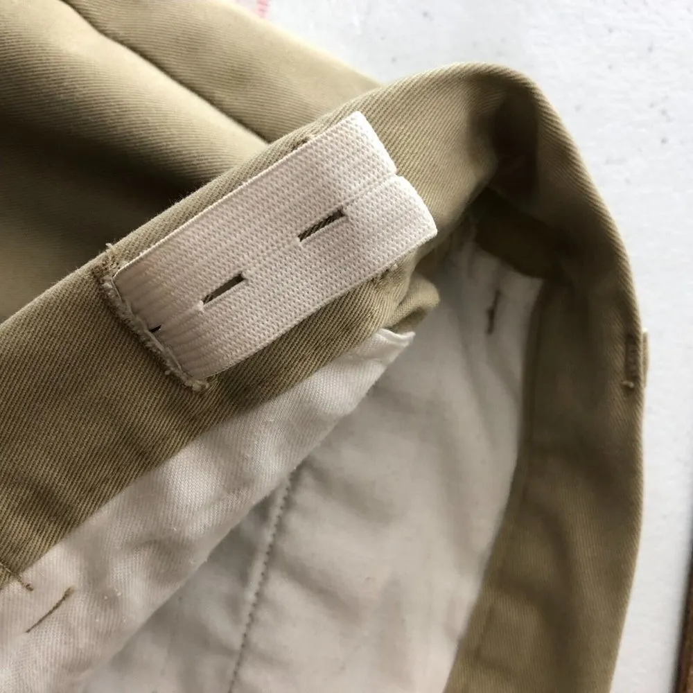 Lands End Womens Khaki Pants Fit 3 Cotton Blend Straight Leg Beige 14 HEMMED - Image 3