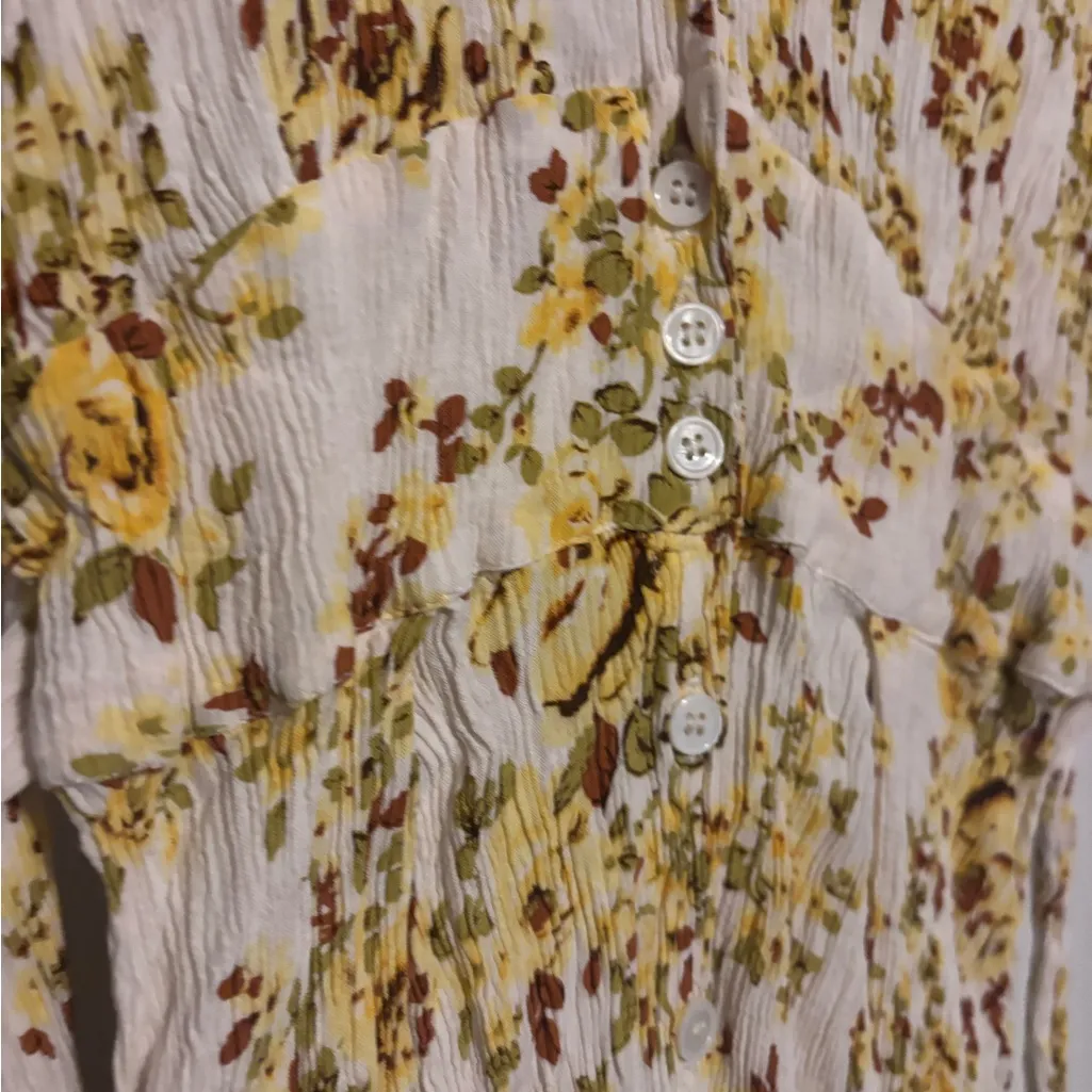 Faithfull The Brand Anthropologie Yellow Goldie Floral Boho Rafa Midi Dress - Image 9