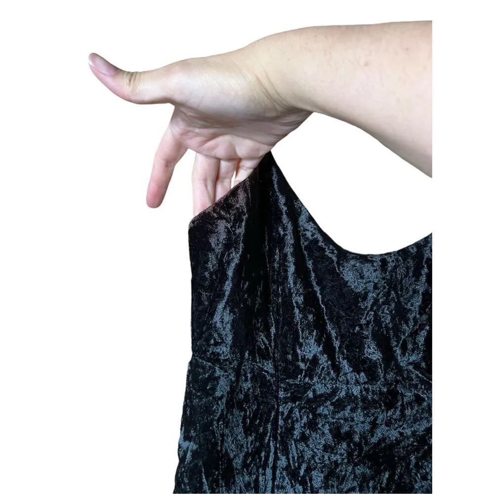 Vintage Jessica McClintock Gunne Sax Black Crushed Velvet Maxi Dress Size 3/4‎ - Image 5