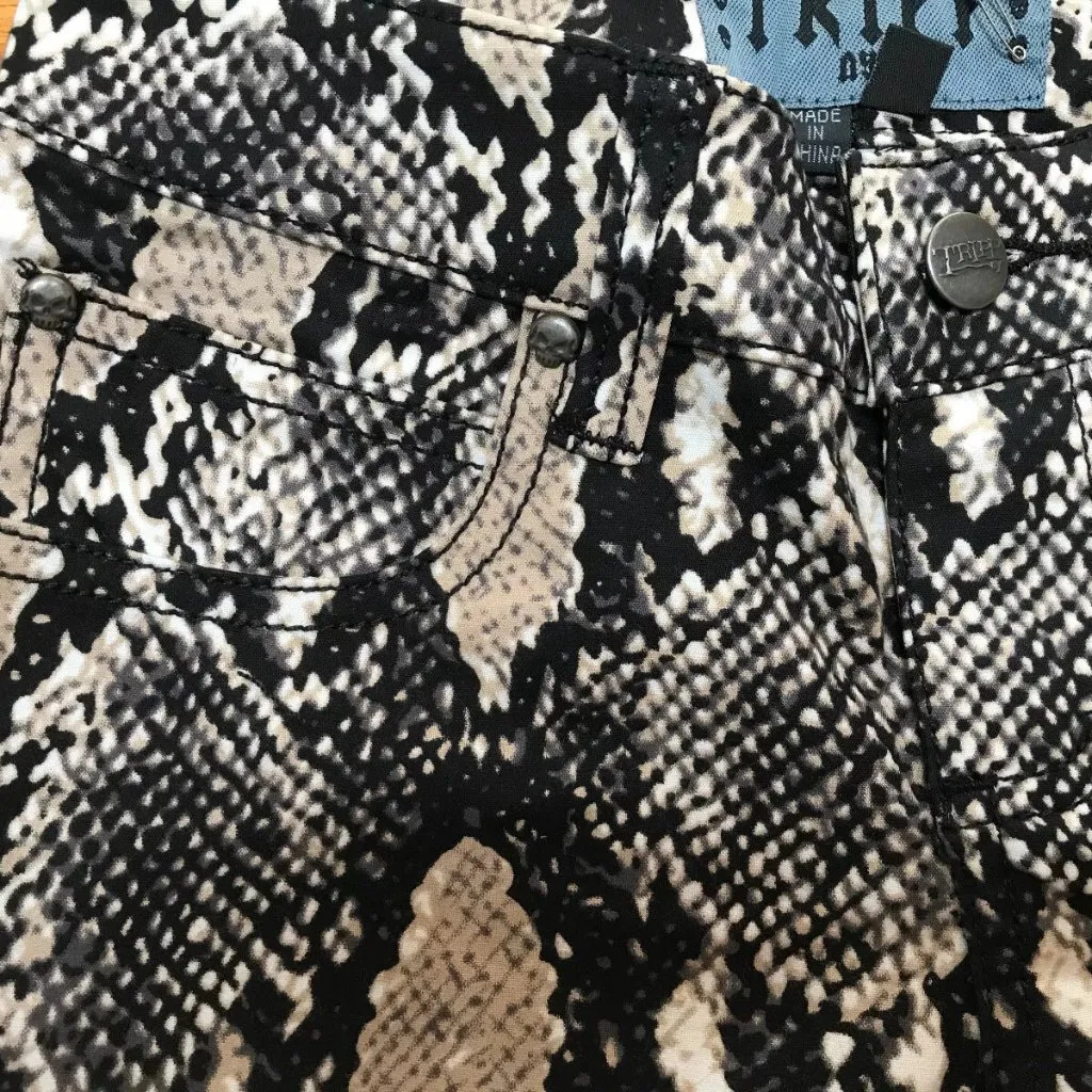 Tripp NYC Snakeskin Animal Print Narrow Leg Punk Goth Pants 0 - Image 5