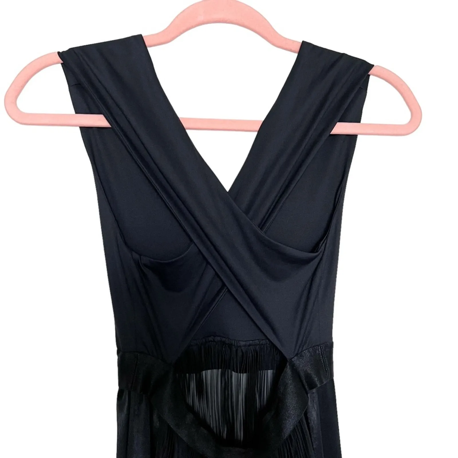 NWT Alexis‎ Federico Long Pleated Organza Silk Maxi Dress Black White Size XS - Image 10